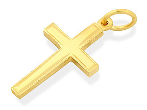 9ct Gold Beaded Edge Cross 20mm - 186301