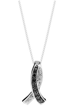 Black and White Diamond Twist Pendant