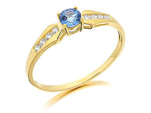 9ct gold Blue Topaz and Cubic Zirconia Ring 186193