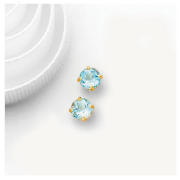 9ct Gold Blue Topaz Earrings - Birthstone for