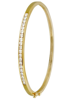 9ct Gold Brilliant Cut Diamond Bangle