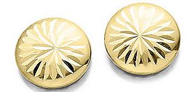 9ct Gold Button Earrings 8mm - 070853