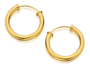 9ct Gold Capped Hoop Earrings - 074180