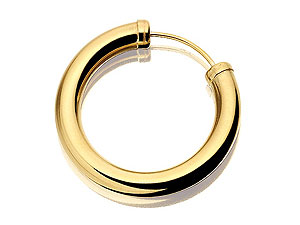 9ct gold Capped Tube Single Hoop Earring 073444