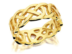 9ct Gold Celtic Grooms Wedding Ring 7mm - 184244