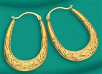 9ct gold Celtic Style Creole Earrings