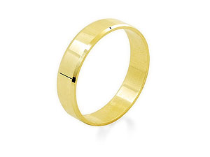 9ct gold Chamfered Edge Brides Wedding Ring 184282