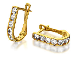 9ct Gold Channel Set Cubic Zirconia Huggie