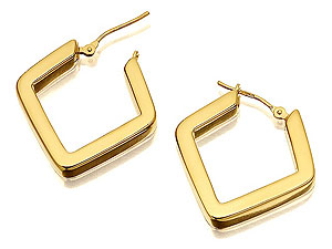 9ct gold Chunky V Hoop Earrings 074108