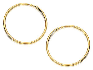 9ct Gold Classic Hoop Earrings 22mm - 072348