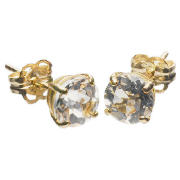 9ct Gold Clear Topaz Earrings