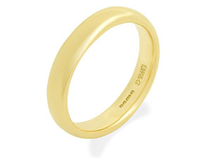 9ct Gold Court Grooms Wedding Ring 4.5mm Size