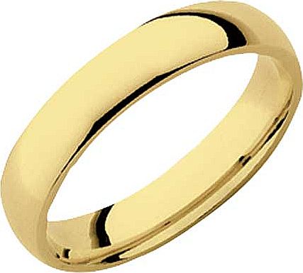 9ct Gold Court Shape Personalised Wedding Ring -