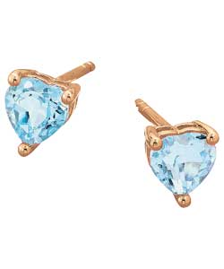 9ct gold Created Aquamarine March Birthstone Stud Earrings