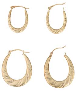 9ct gold creole earrings