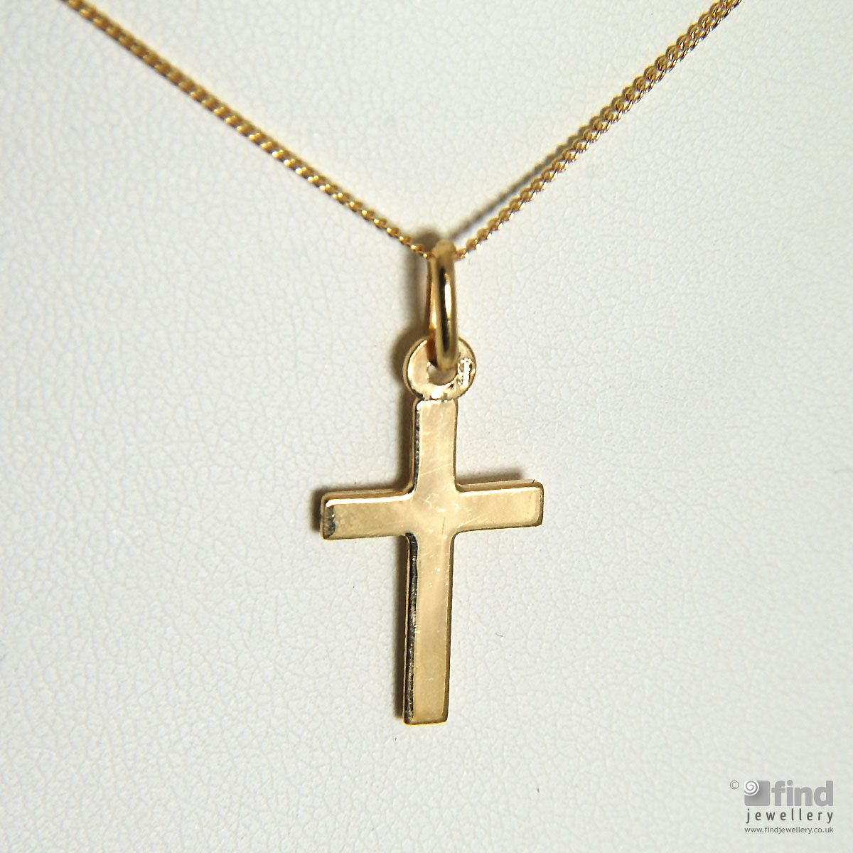 9ct Gold Cross and 18 inch Curb Chain