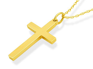 9ct Gold Cross And Chain - 186676