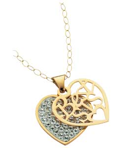 9ct gold Crystal Best Sister Pendant