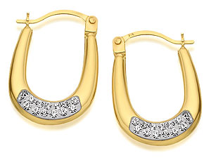 Crystal Creole Hoop Earrings 16mm -