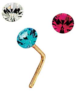 9ct Gold Crystal Nose Studs - Set of 3