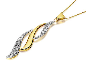 9ct Gold Crystal Triple Flame Pendant And Chain
