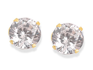 9ct Gold Cubic Zirconia Andralok Earrings 5mm -