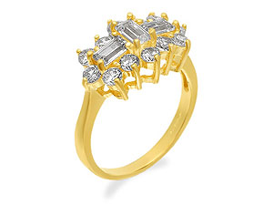 9ct gold Cubic Zirconia Cluster Ring 186527-L