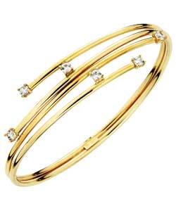 Cubic Zirconia Crossover Bangle