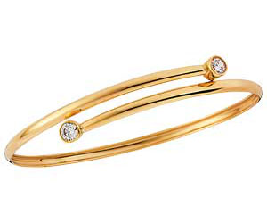 Cubic Zirconia Crossover Torque Bangle