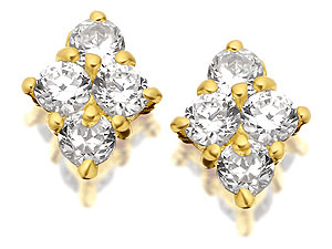 9ct Gold Cubic Zirconia Diamond Shaped Earrings