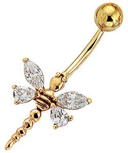 Cubic Zirconia Dragonfly Body Bar