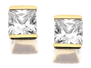 9ct Gold Cubic Zirconia Earrings 4mm - 072914