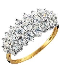 Cubic Zirconia Elongated Cluster Ring