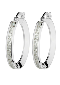 Cubic Zirconia Extra Large Hoop Earrings