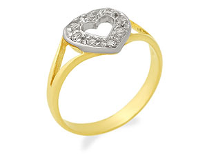9ct gold Cubic Zirconia Heart Ring - Childs Size