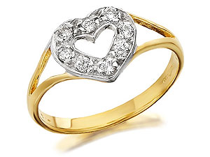 9ct Gold Cubic Zirconia Heart Ring Childs Size