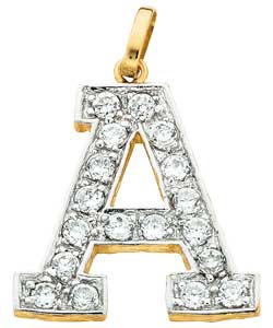 Cubic Zirconia Initial Pendant - Other Letters