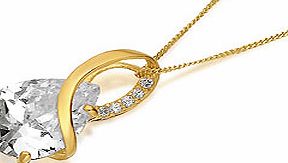 9ct Gold Cubic Zirconia Loop Pendant And Chain -