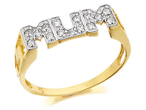 9ct Gold Cubic Zirconia Mum Ring - 186539