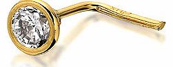 9ct Gold Cubic Zirconia Nose Stud - 074569