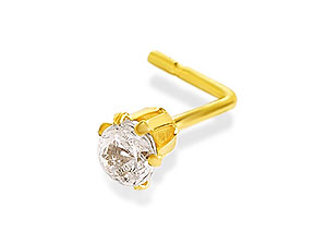 9ct gold Cubic Zirconia Nose Stud 074577