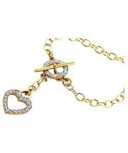 Cubic Zirconia Open Heart T-Bar