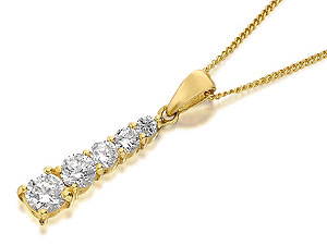 9ct Gold Cubic Zirconia Pendant And Chain - 187033