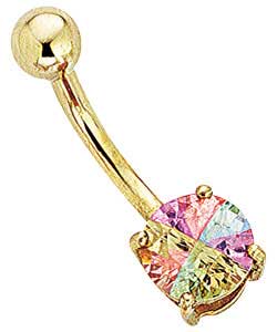 Cubic Zirconia Rainbow Body Bar