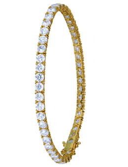 9ct gold Cubic Zirconia Round Tennis Bracelet