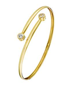 Cubic Zirconia Set Crossover Torque Bangle