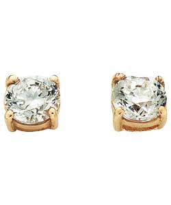 9ct gold Cubic Zirconia Solitaire Stud Earrings
