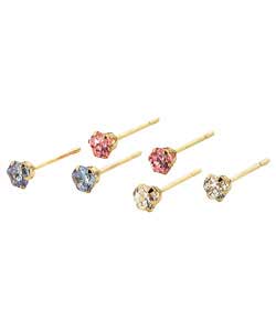 9ct gold Cubic Zirconia Starter Earrings