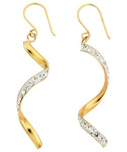 9ct Gold Cubic Zirconia Twist Earrings