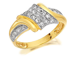 9ct Gold Cubic Zirconia Wrap Over Ring